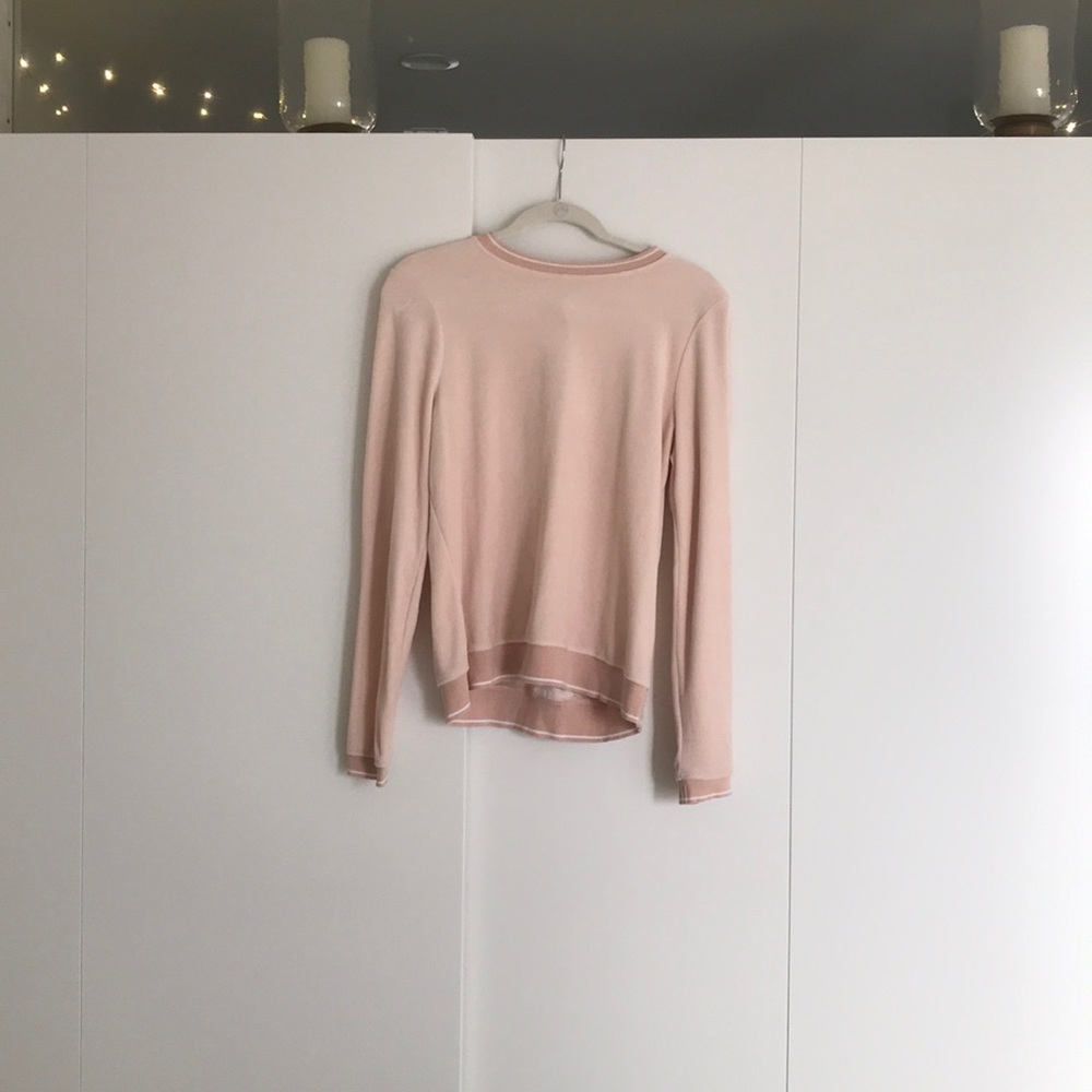 Velour pullover crew sweatshirt.